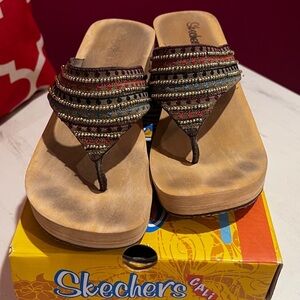 Skechers Cali Women's Beaded Sandals - Multicolor